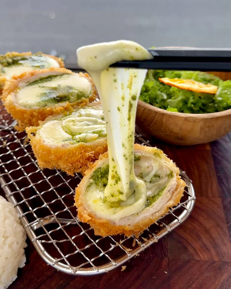 Cheesy pork cutlet on Udo Island, South Korea