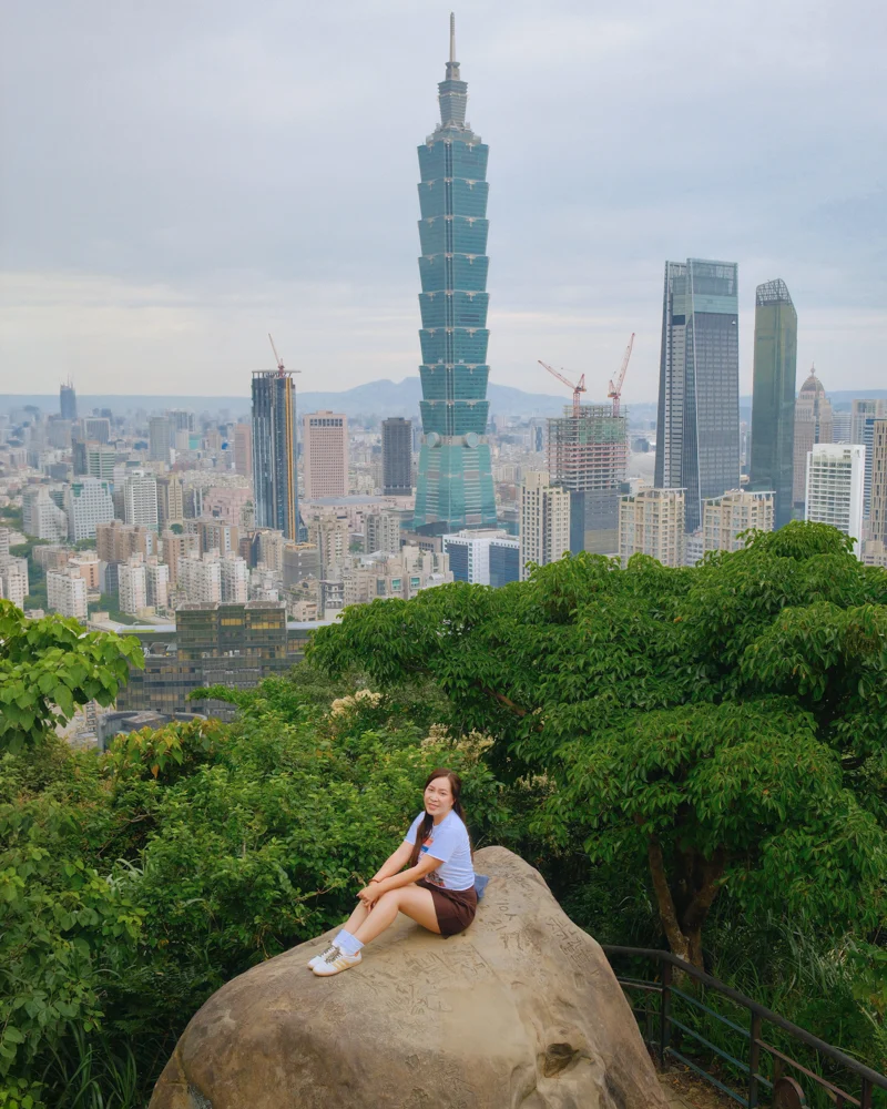 Taipei 101 view from Elephant Mountain in Taiwan