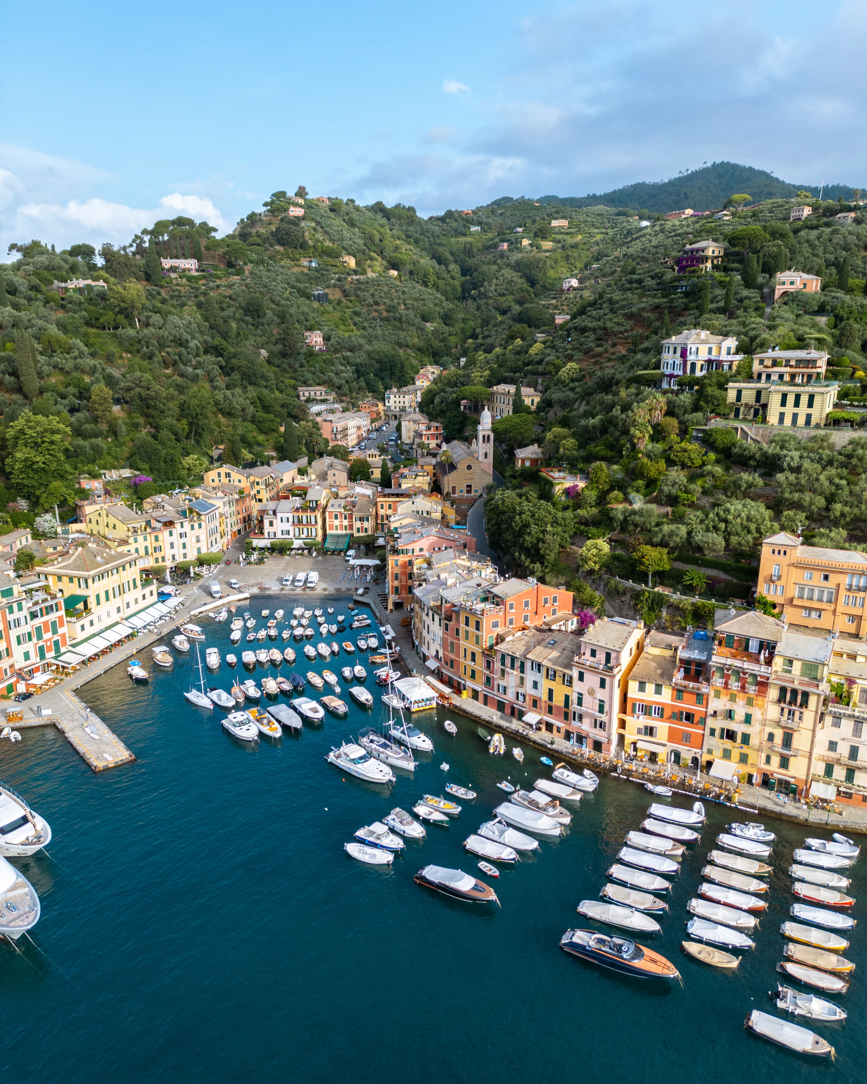 Aerial shot of Portofino, Italy