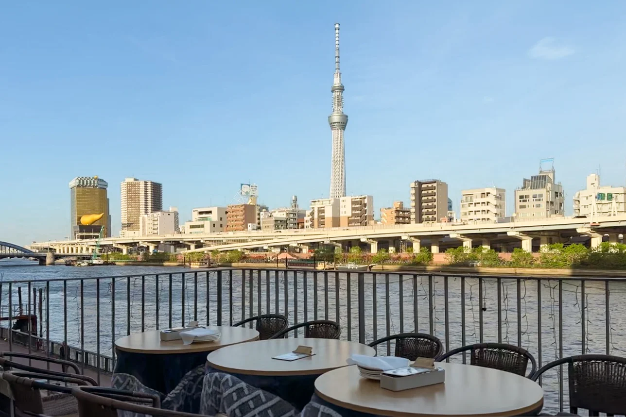Asage Cafe Riverside Deck Cafe &amp;amp;amp;amp;amp;amp;amp; Bar in Asakusa, Japan